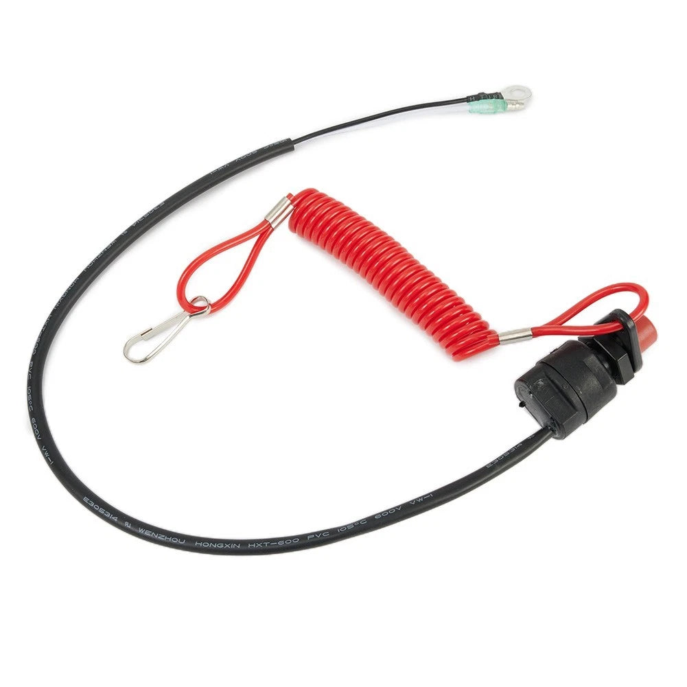 Outboard Motor Kill Stop Switch with Safety Lanyard Clip for Boats