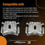 Front Disc Brake Caliper Set for Jeep Grand Cherokee WJ (1999–2004) with Brackets