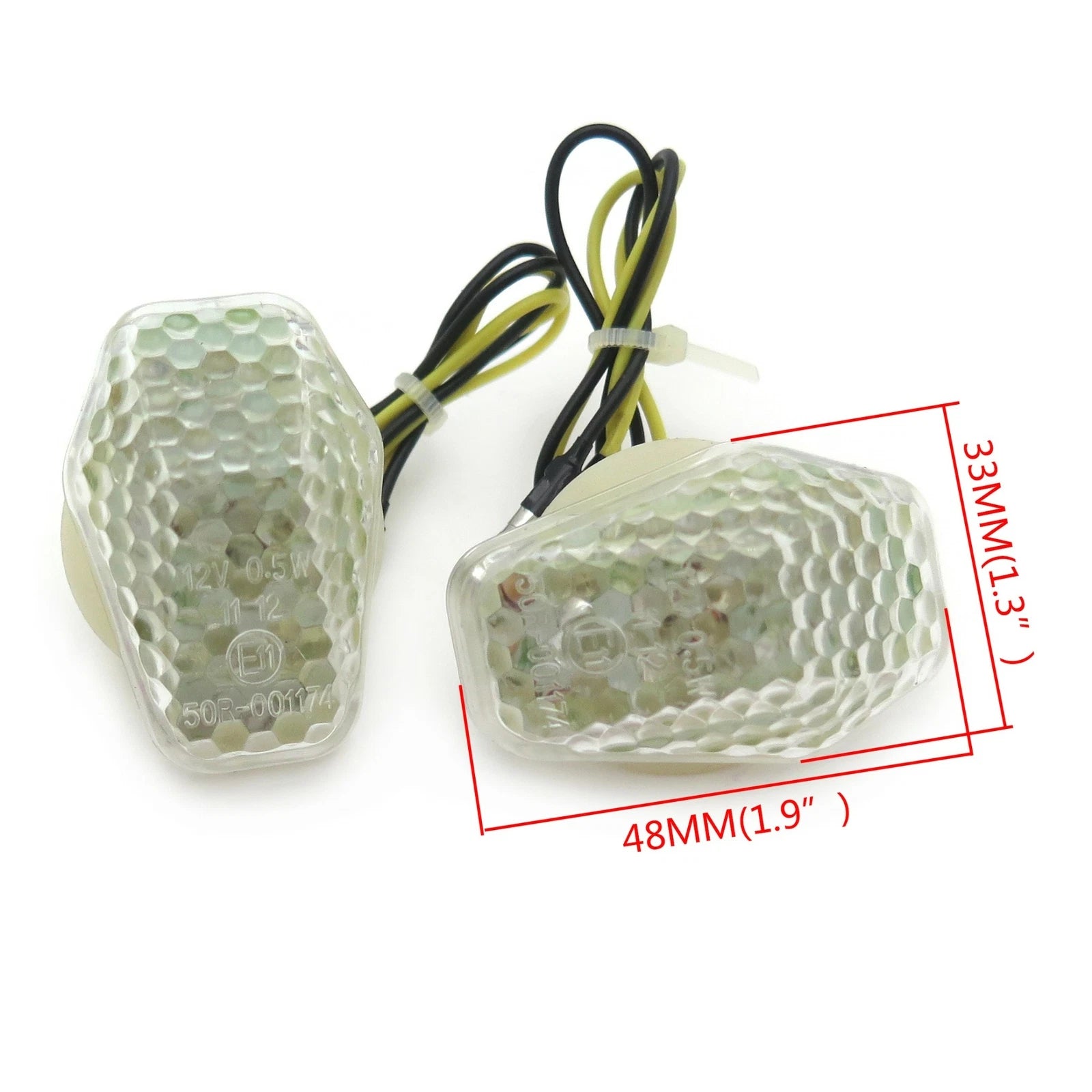 Clear Flush Mount Turn Signal Light for Suzuki GSXR600 GSXR750 GSXR1000 SV650 (2006–2023)