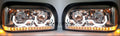 Chrome Headlights Front Pair with LED Turn Signal for Freightliner Century (1995–2007)