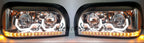 Chrome Headlights Front Pair with LED Turn Signal for Freightliner Century (1995–2007)