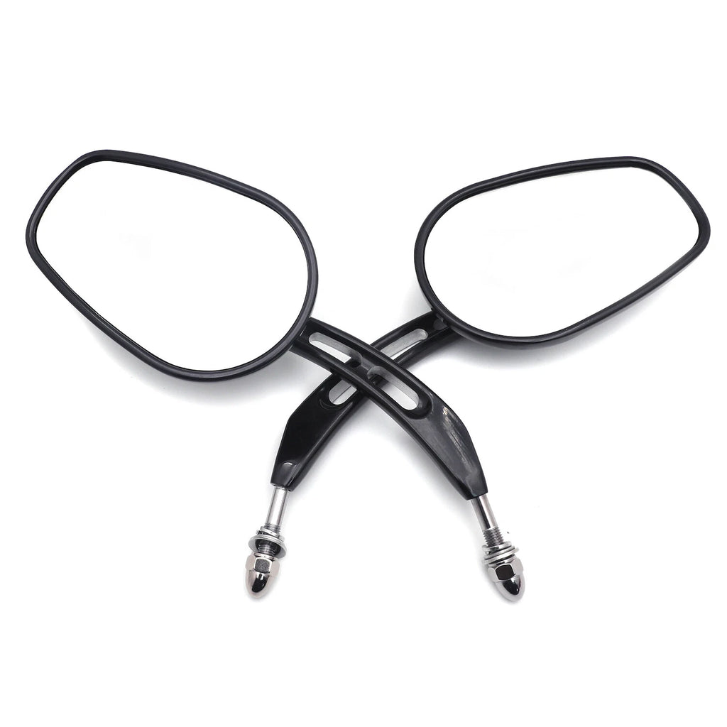 Black Big Side Mirrors 8mm for Harley Dyna Super Glide Convertible (2005–2017)