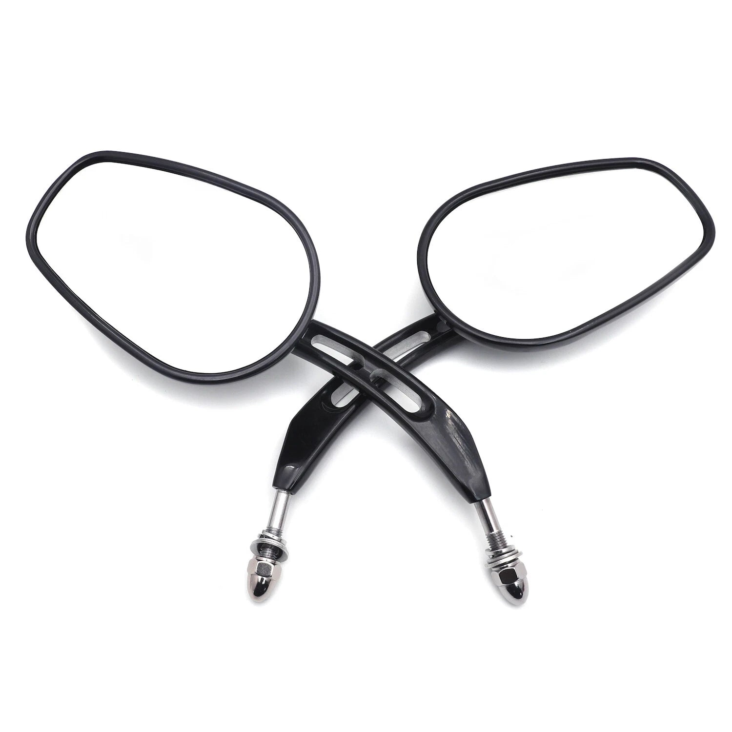 Black Big Side Mirrors 8mm for Harley Dyna Super Glide Convertible (2005–2017)