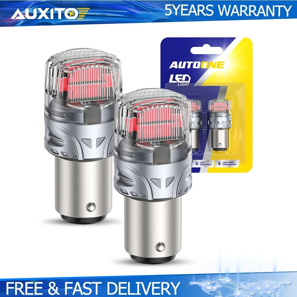 2X 1157 Tail LED Stop Brake Turn Signal Light Bulbs 2357 BAY15D Red for