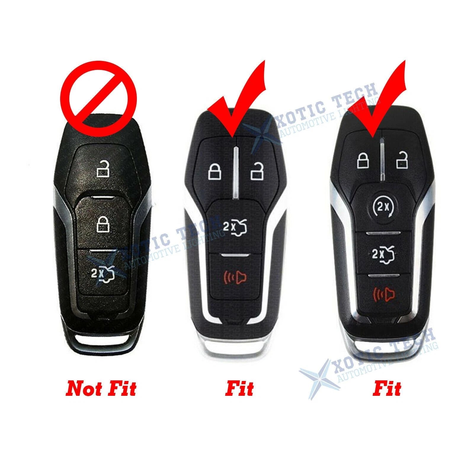 Carbon Pattern Key Fob Cover for Ford Mustang Explorer F-150 (2 Pieces)
