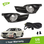 Clear Bumper Fog Lights Lamps + Switch for Nissan Altima (2013–2015)