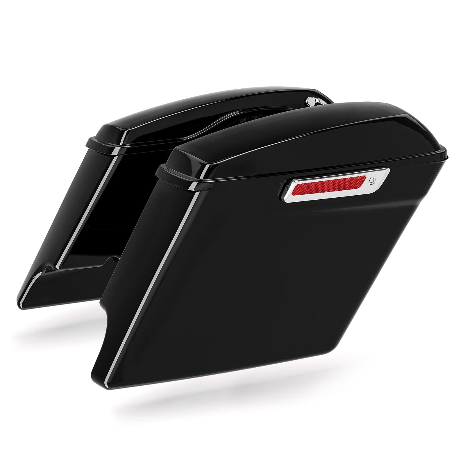 5" Stretched Hard Saddle Bags & Conversion Bracket Kit for Harley Softail (1984–2017)