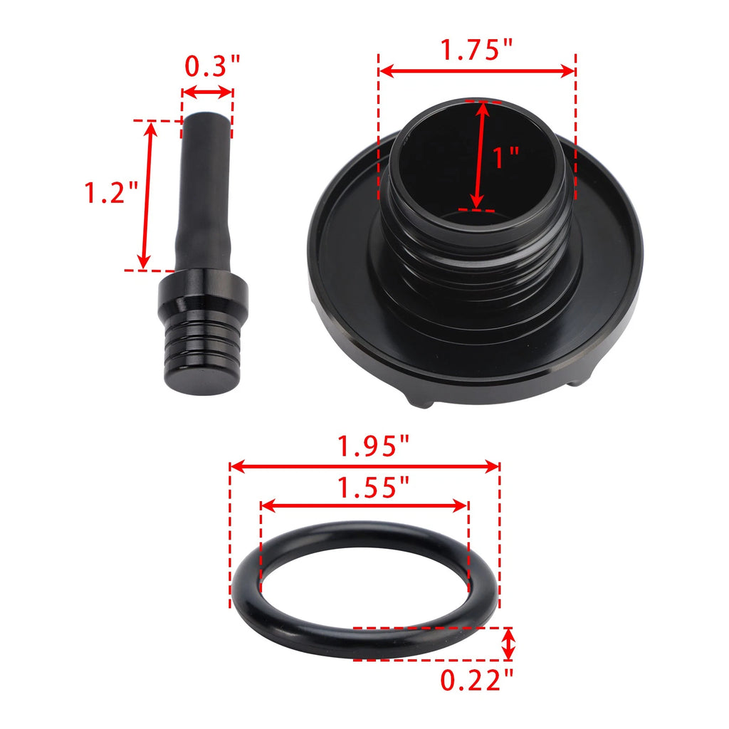 Aluminum Gas Fuel Tank Cap w/Vent Hose for Harley Touring Electra Road Glide (1996–Present)