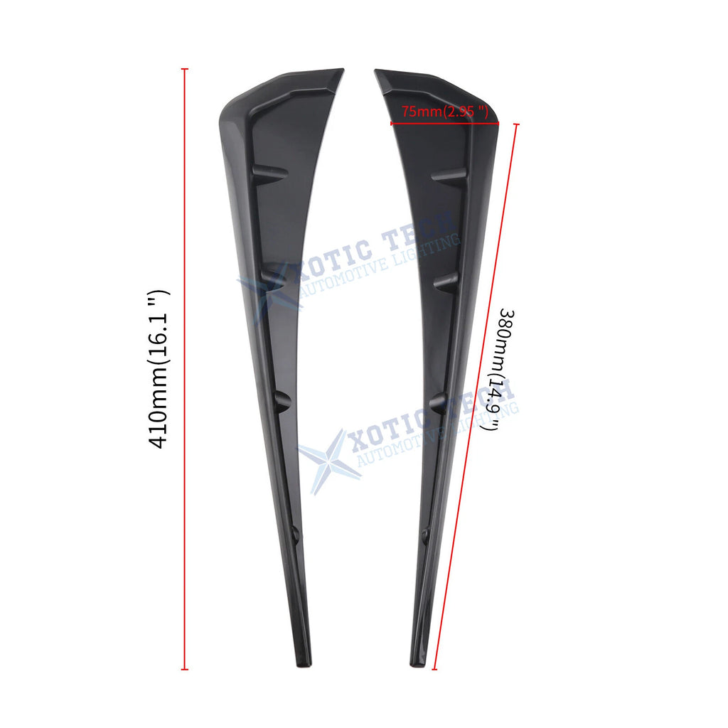 Gloss Black Front Fender Side Vent Molding Cover Trim for Honda Civic (2016-2021)