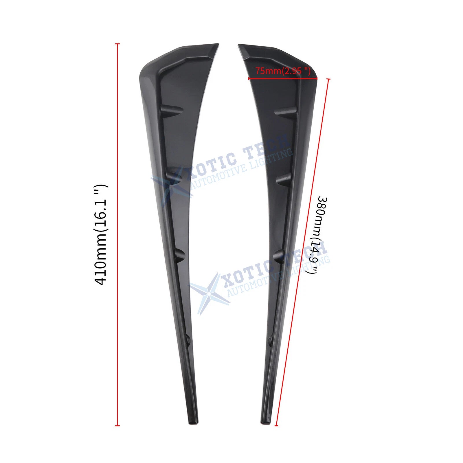 Gloss Black Front Fender Side Vent Molding Cover Trim for Honda Civic (2016-2021)