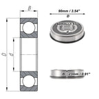 Deep Groove Ball Bearing 6308NR2RS for Scooter Skateboard Wheel (40x90x23mm)