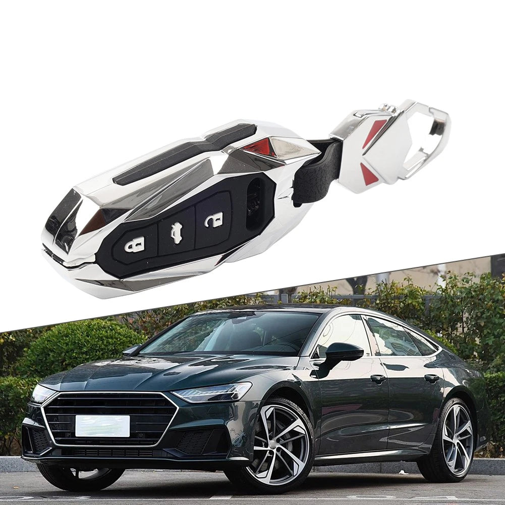 Key Fob Case Shell Cover for Audi A3 A6 A7 A8 Q7 Q8 S6 S7 S8 e-tron (Silver)