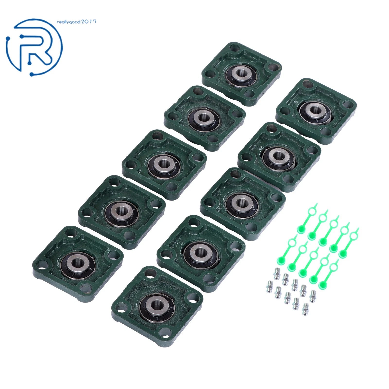 Set of 10 UCF201-8 Pillow Block Flange Bearings for 1/2" Bore