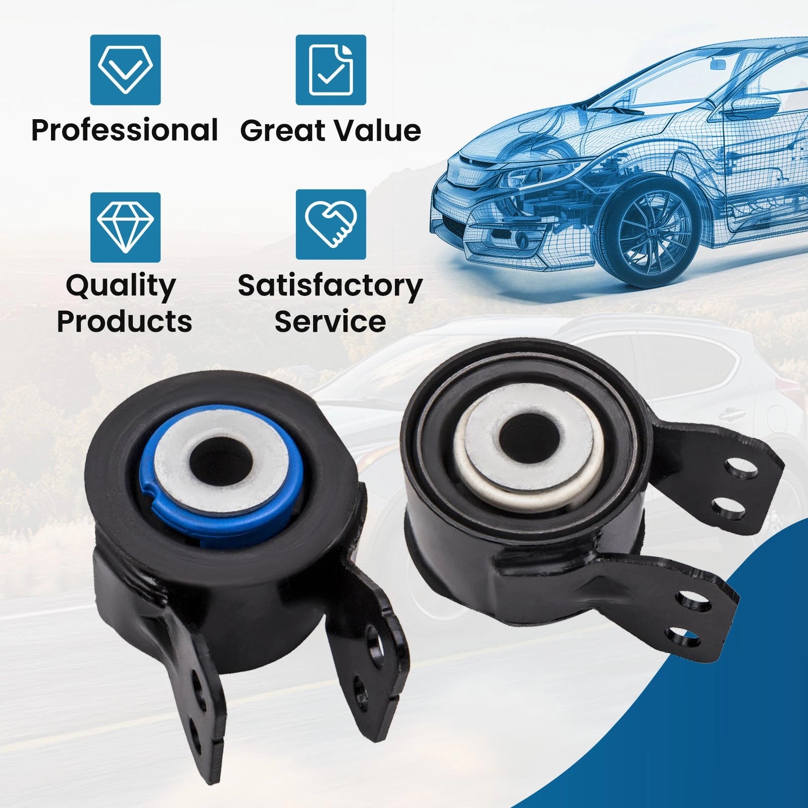 2Pcs Front Lower Control Arm Bushing for Saturn Outlook (2007-2010)