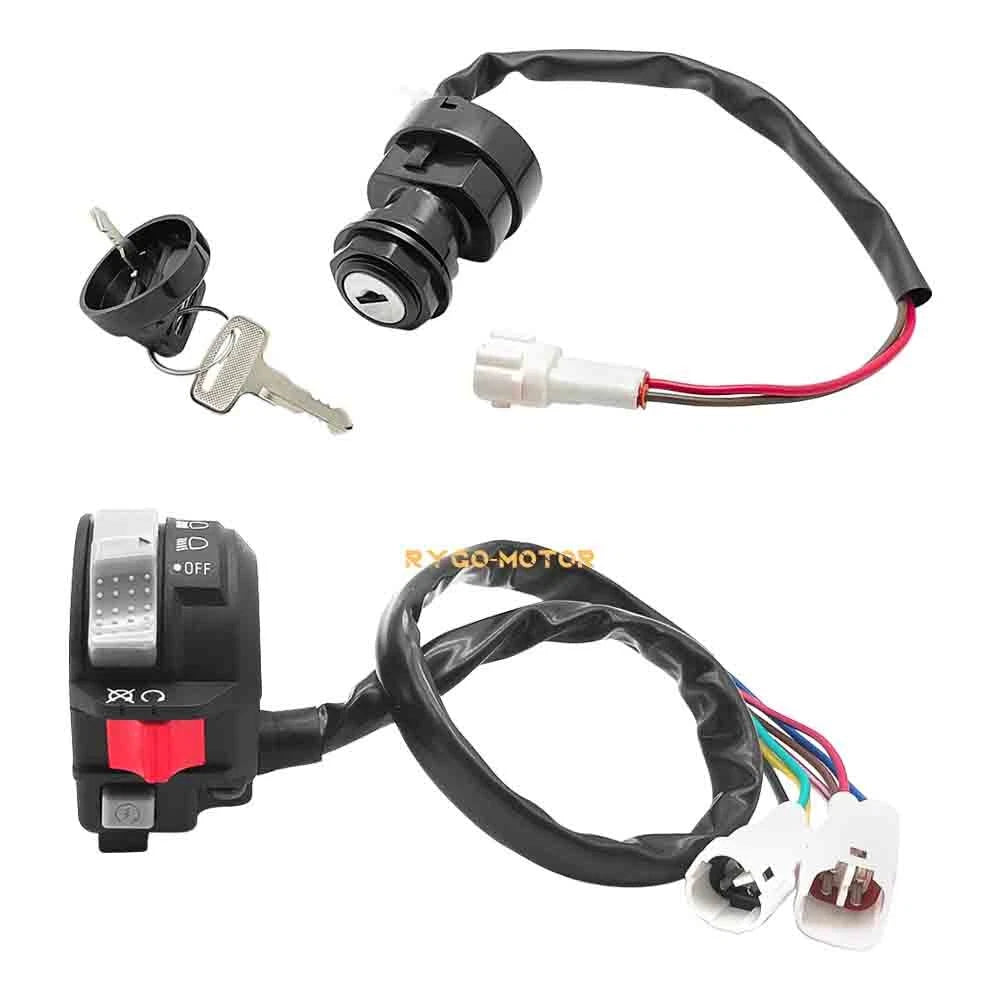 Handlebar Start Switch & Ignition Key Switch for Yamaha Warrior/Wolverine 350 (1997–2004)