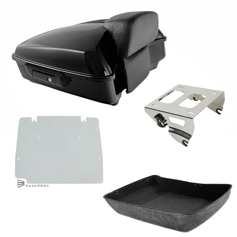 Chopped Trunk Backrest Solo Mount Rack Plate for Harley Touring FLHT (2014–2026)
