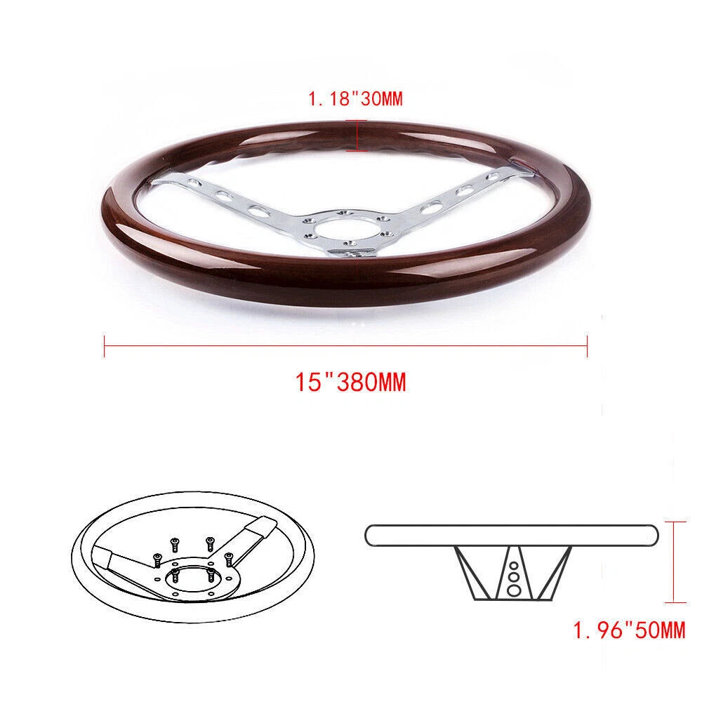 15" Racing Steering Wheel for Thrustmaster T500/T300/TS-PC/TX