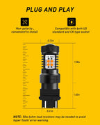 2X Yellow Amber 3157 LED Turn Signal Parking Light for Various Models