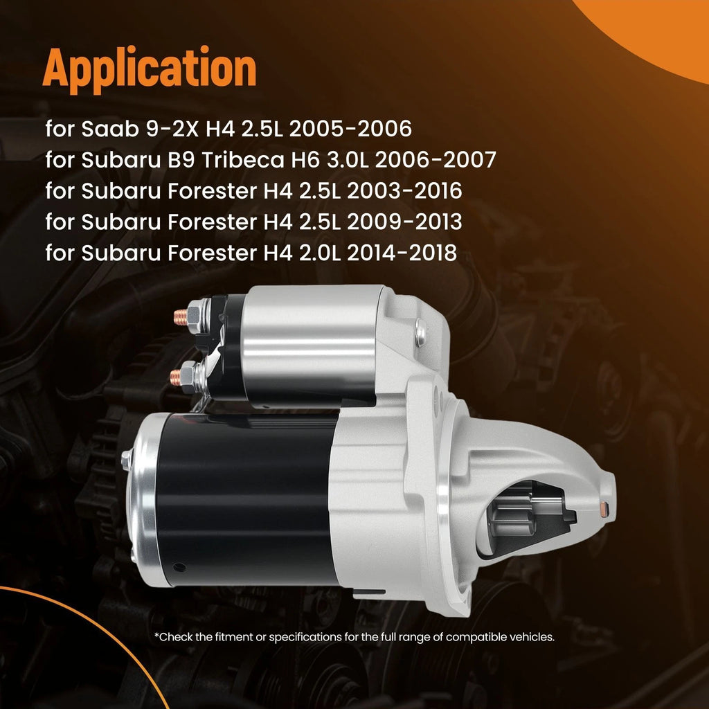 Starter Motor for Saab Subaru Tribeca Forester Impreza Legacy (2003–2018)