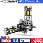 H7 LED Headlight Bulbs Kit for NOVSIGHT (18000LM, 6500K)