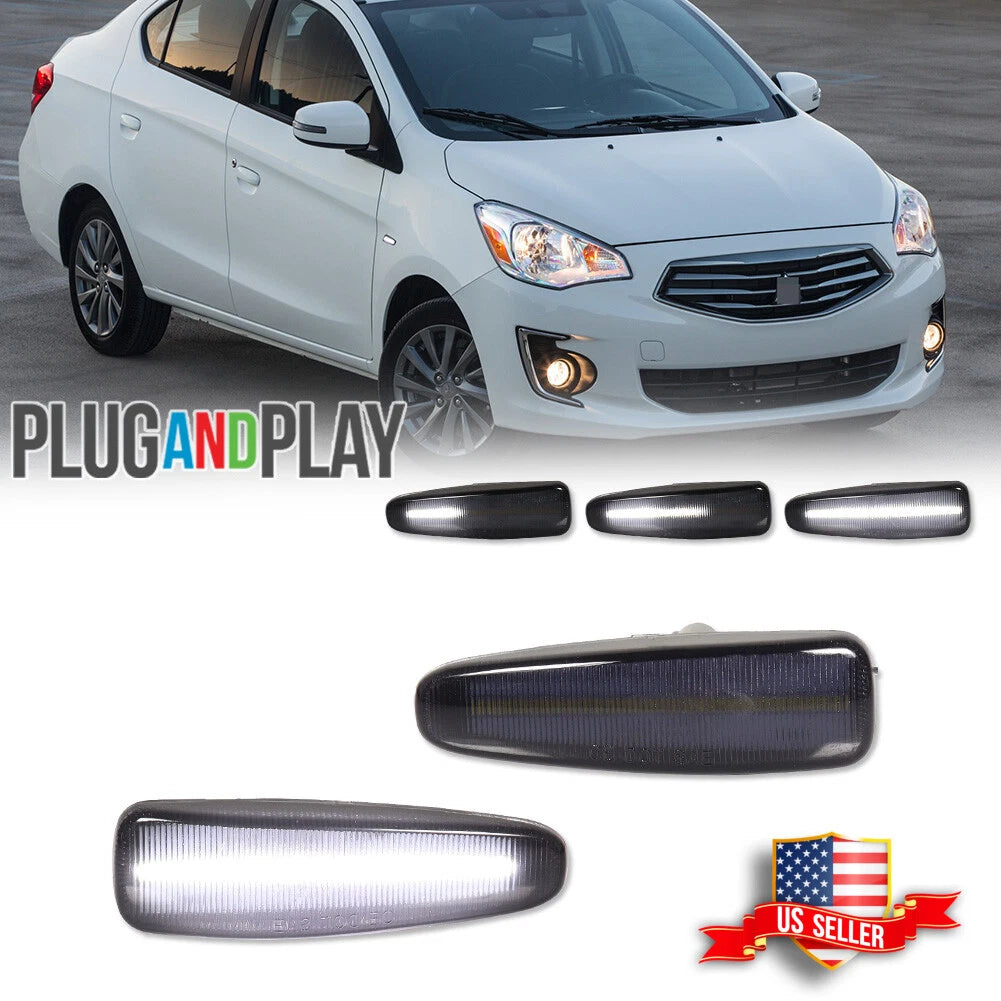 Sequential White LED Front Side Marker Lights for Mitsubishi Lancer Evo X (2008–2015)
