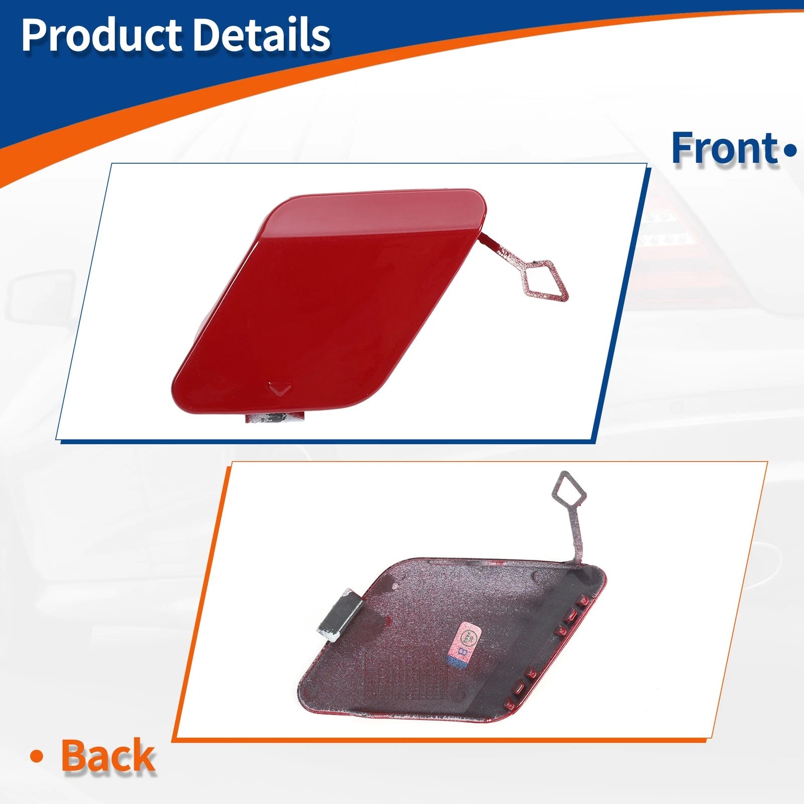 Rear Car Bumper Tow Hook Cover for BMW 1 Series F20 (2012–2019) No. 51120038888 Crimson Red
