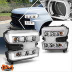 OE Style LED DRL Projector Headlight for Chevy Silverado 1500 (2019–2024)