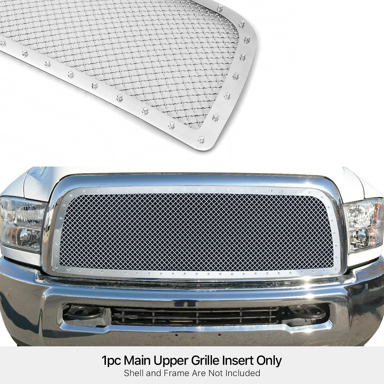 Stainless Steel Chrome Mesh Grille for Dodge Ram 2500/3500 (2013-2018)