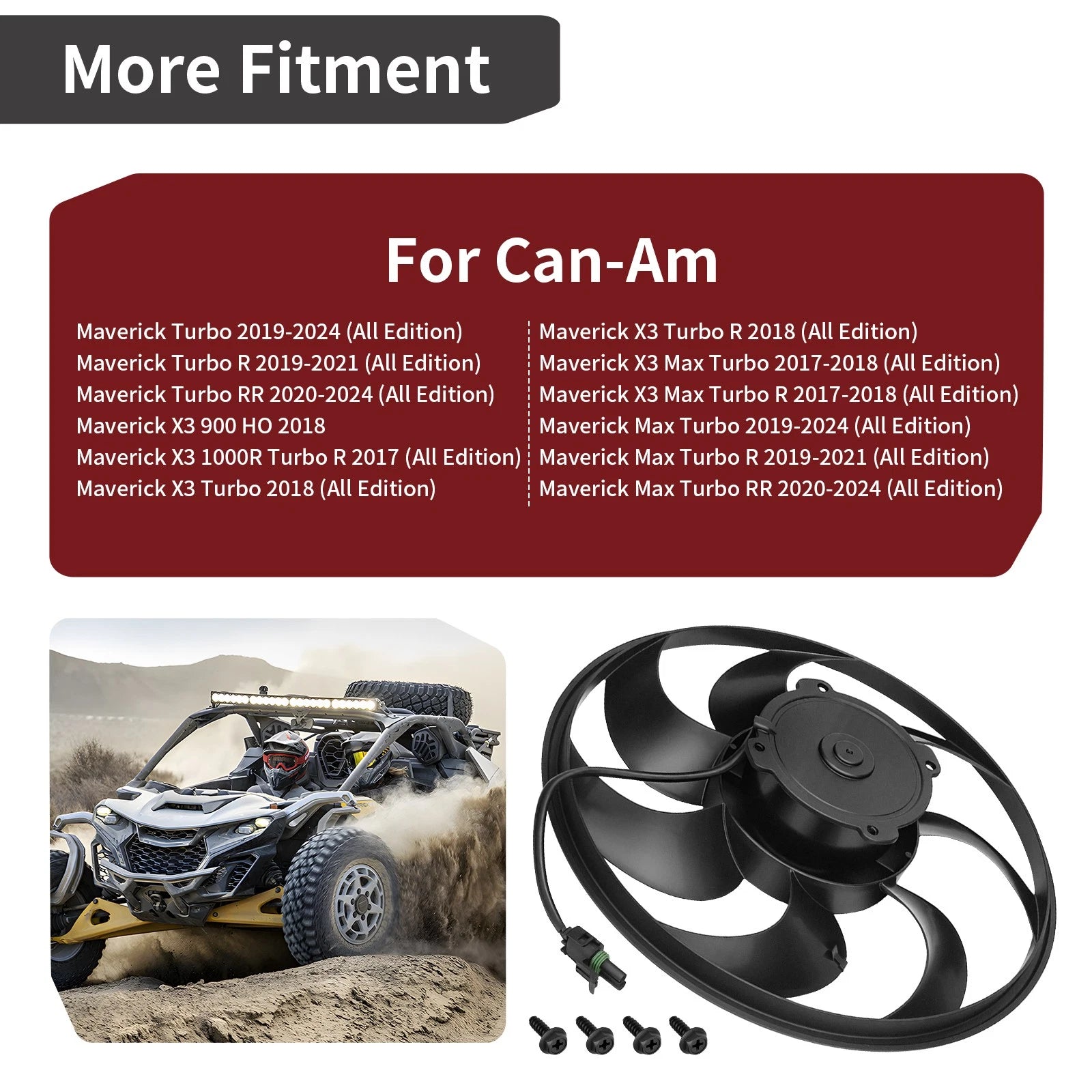 Radiator Cooling Fan for Can Am Maverick X3 Turbo (2018)