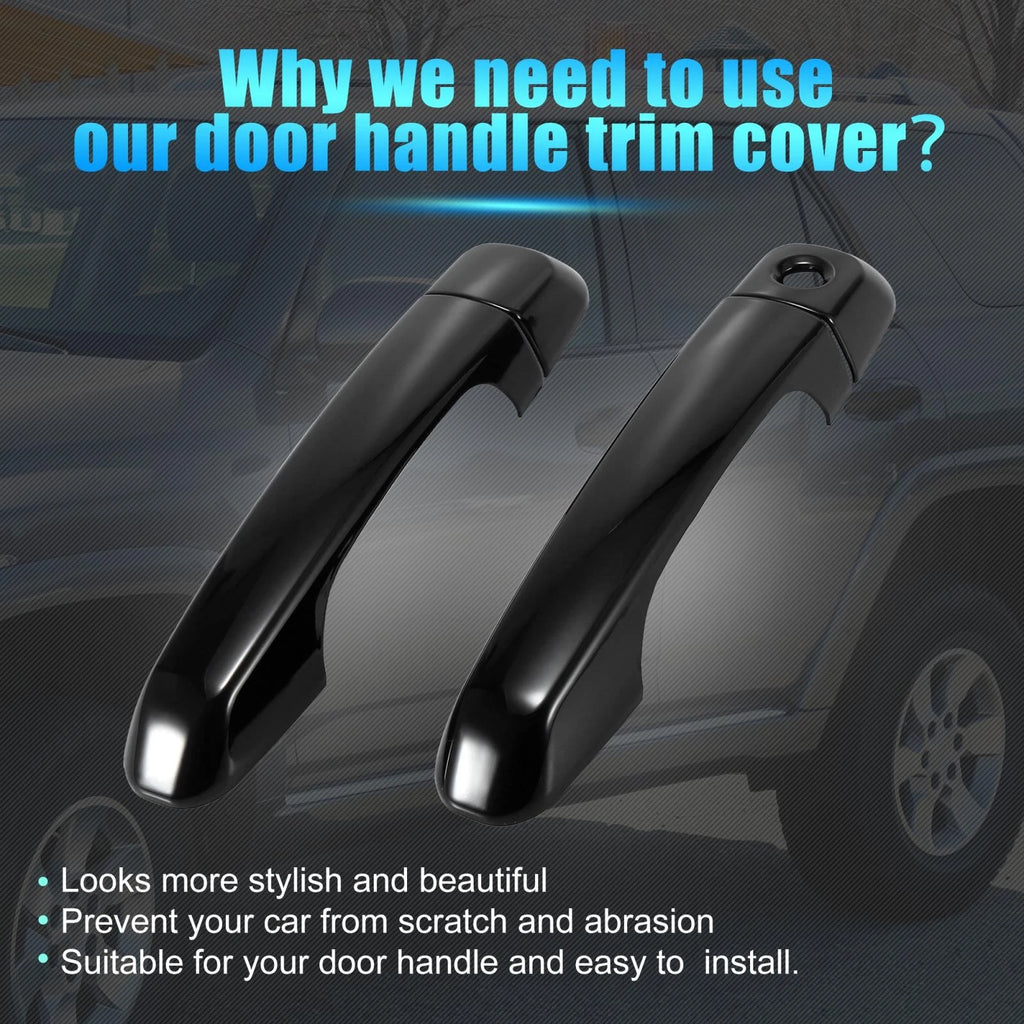 Set of 4 ABS Front Rear Exterior Door Handle Trim Covers for Toyota 4Runner (2010–2019)
