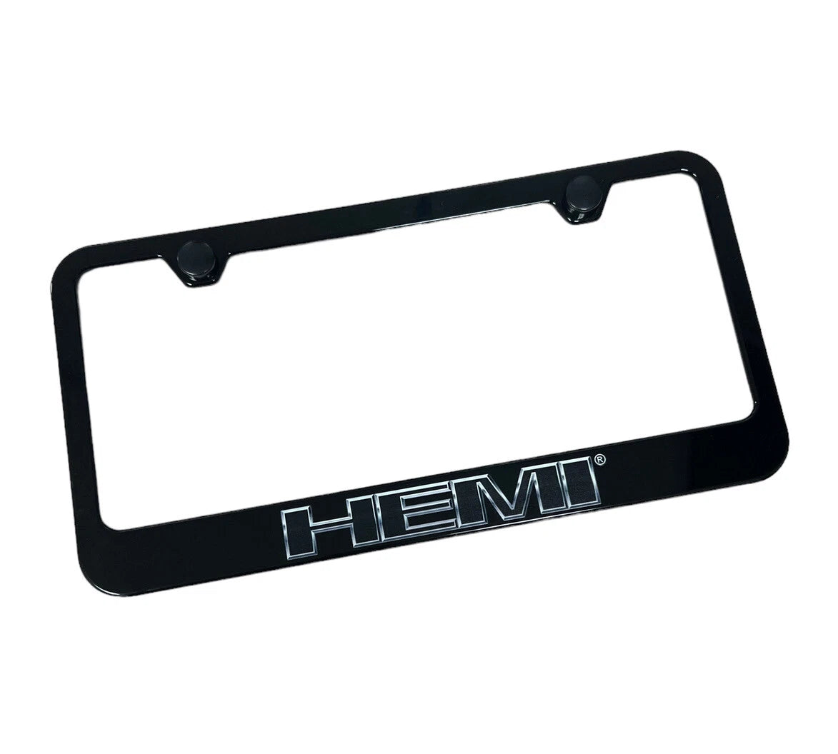 License Plate Frame Black Plastic for Dodge Charger Challenger (2015–2023)