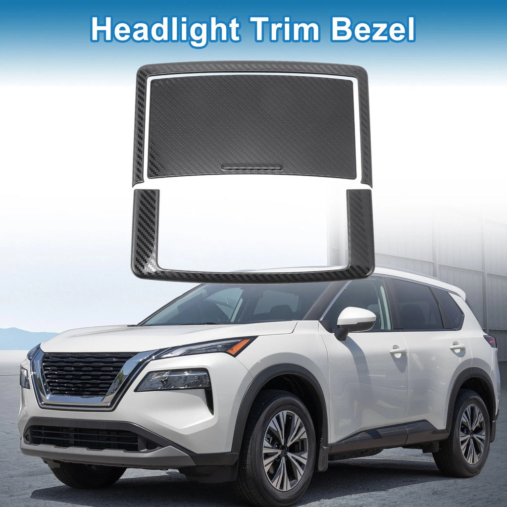 Set of 2 Headlight Trim Bezels for Nissan Rogue (2021–2024) ABS