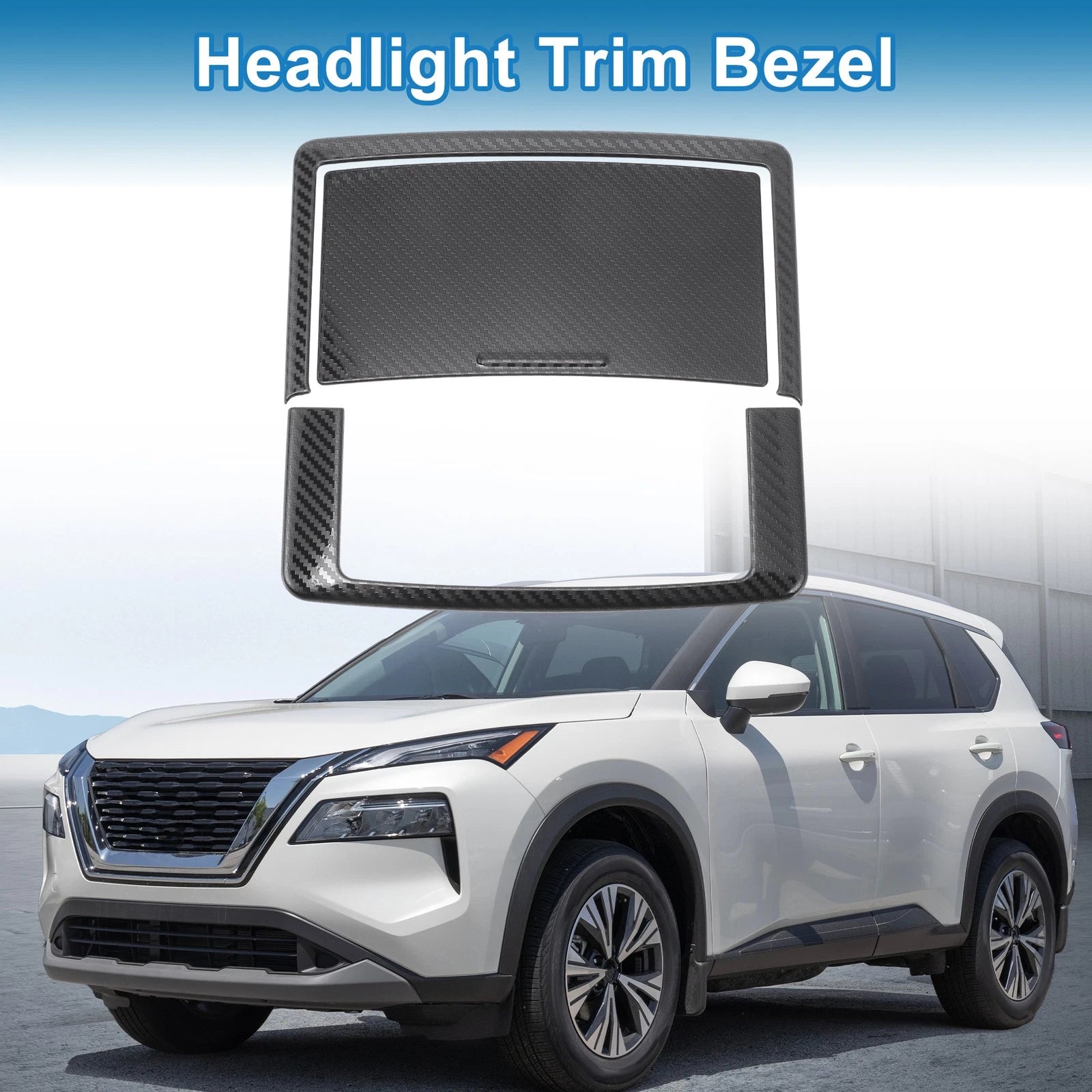 Set of 2 Headlight Trim Bezels for Nissan Rogue (2021–2024) ABS