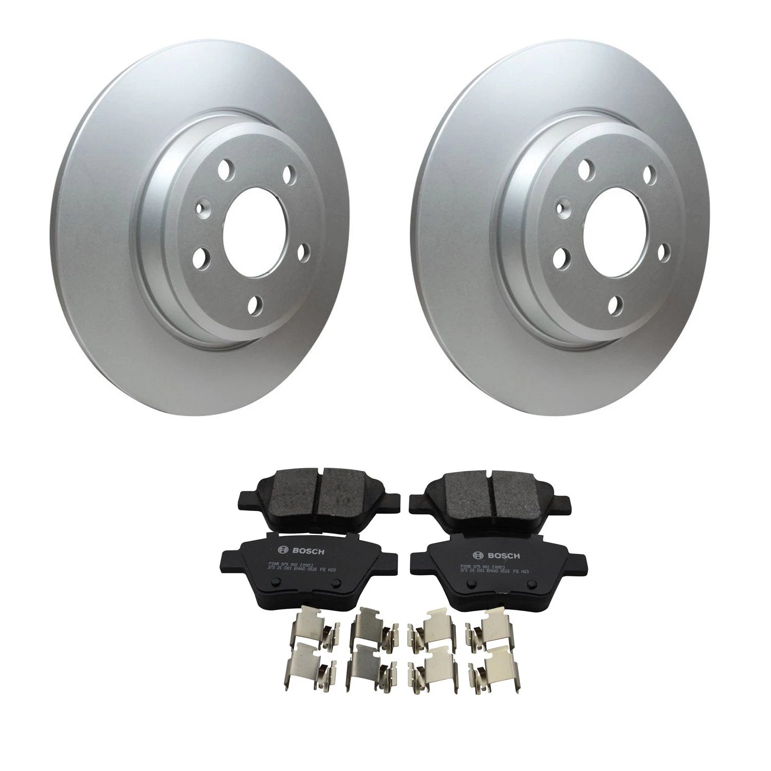Hella Rear Rotors & Bosch QuietCast Brake Pads Kit for Audi A4 (2002–2008)