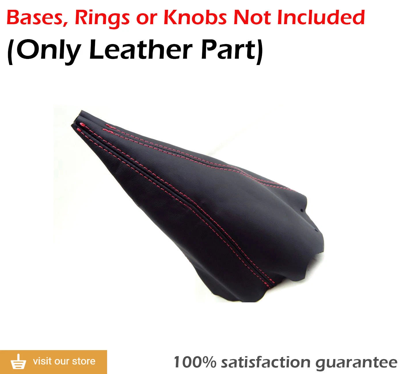 Shift Boot Cover for Ford Mustang (1994–2004) Red Stitch PVC Leather