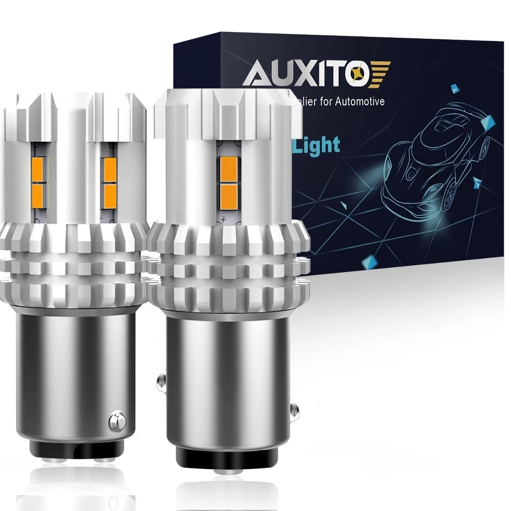 2X 1157 Amber Yellow LED Turn Signal Parking Light Bulb for AUXITO (N/A)