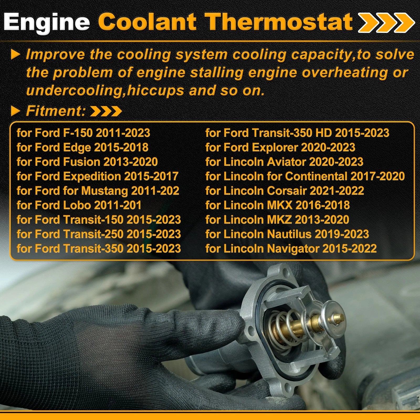 Engine Coolant Thermostat BL3Z8575A for Ford F-150 (2011–2023) with Seal