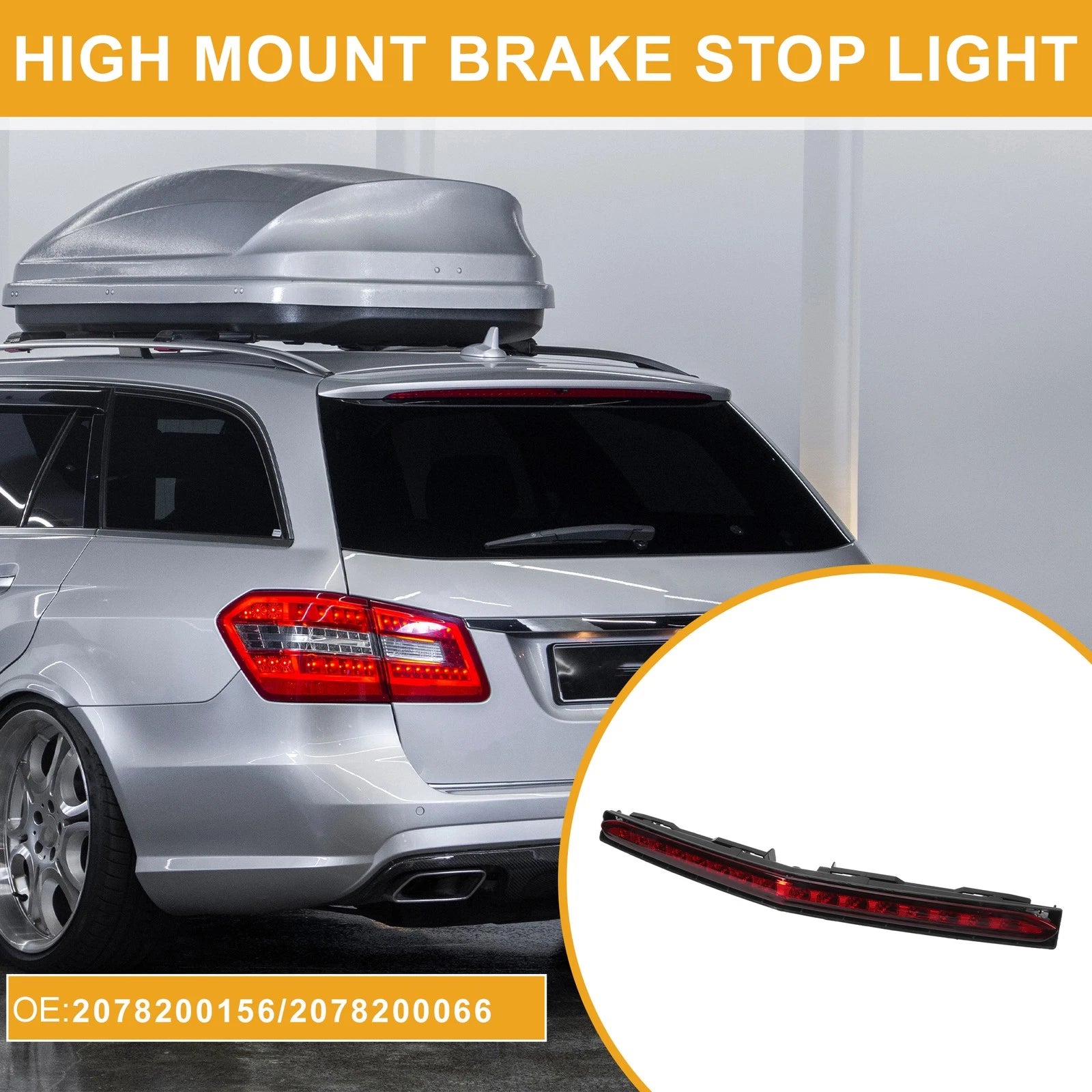 Third Brake Stop Light for Mercedes-Benz E550 (2012–2017) ABS Red