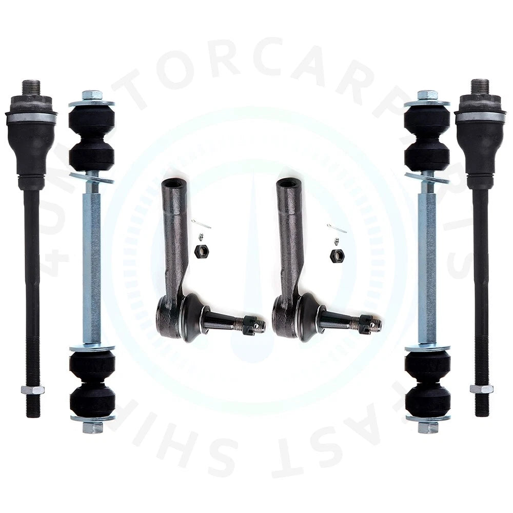 Set of 6 Front Inner Tie Rod Ends & Sway Bar Links for Chevrolet Silverado 1500 (1999–2006)