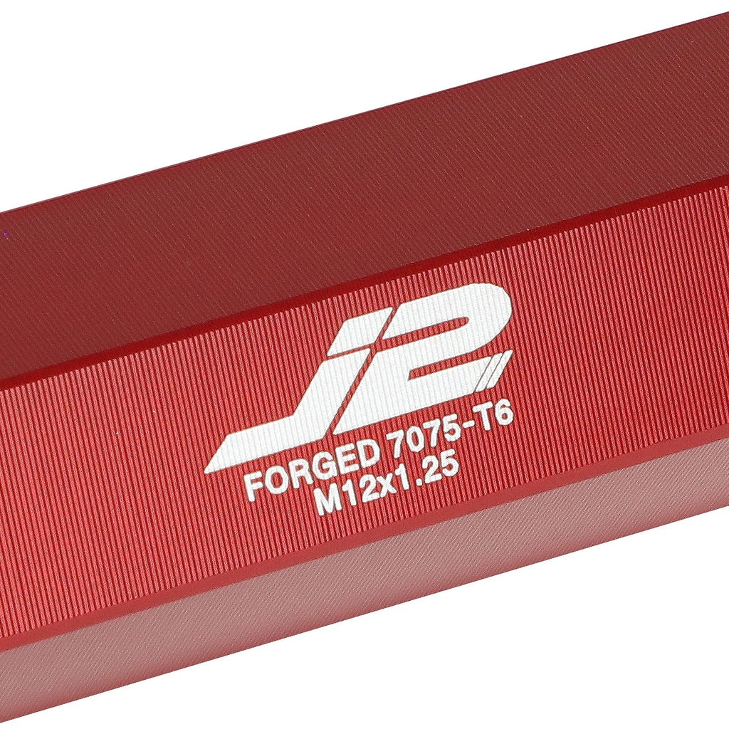 20Pcs Open-End Lug Nut Set M12x1.25 for J2 (7075 Aluminum, Red)