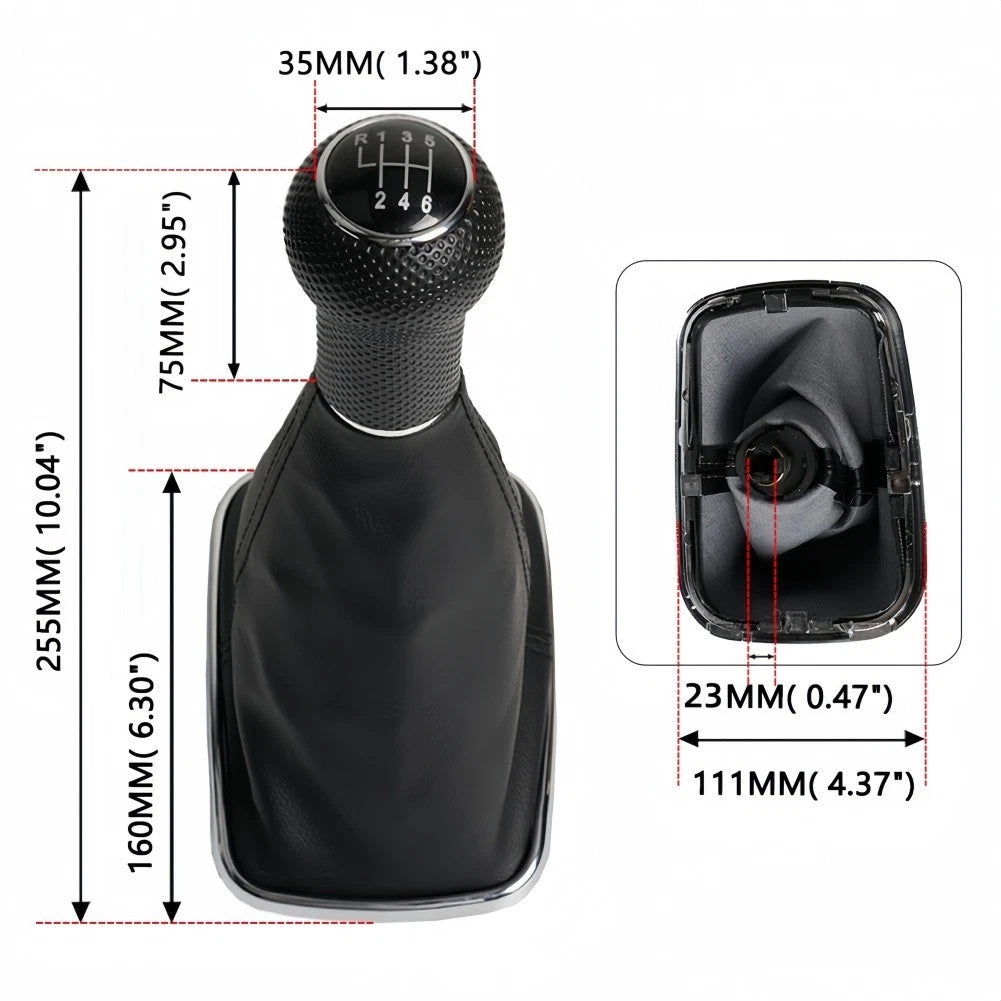 23mm Leather Chrome Shifter Knob for Golf Mk4 Jetta R32 (1999–2005)
