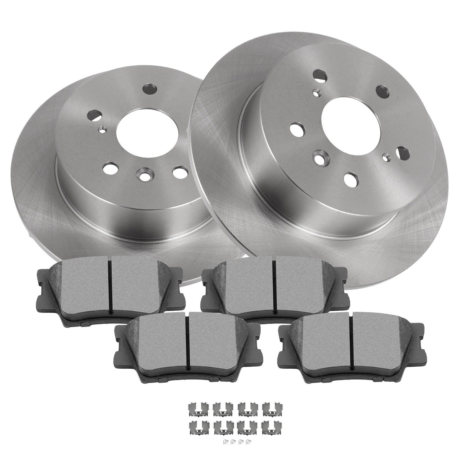 Set of 2 Rear Brake Disc Rotors & Pads for Toyota Avalon Camry (2013–2018)