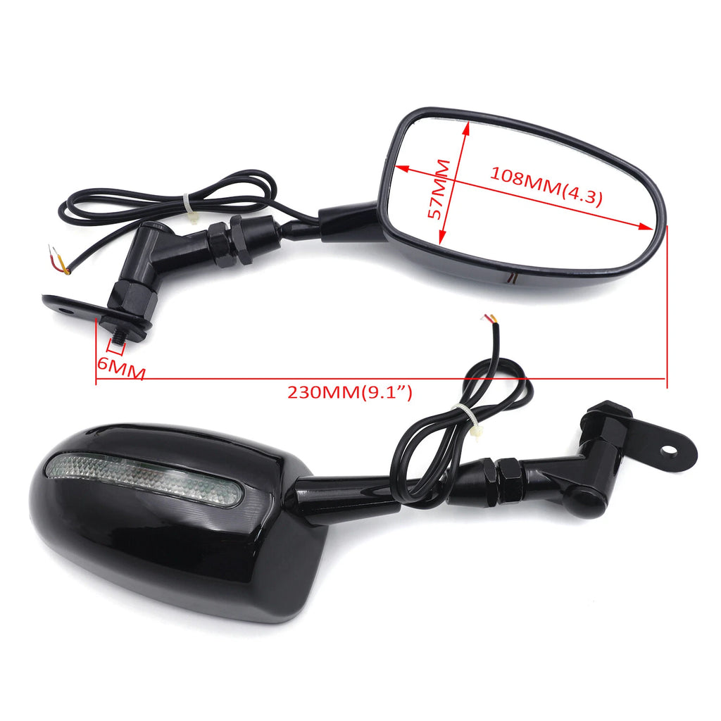 Set of 2 HTTMT Mini Back View Mirrors for Honda CBR600RR Kawasaki Ninja 636 (2003–2019)