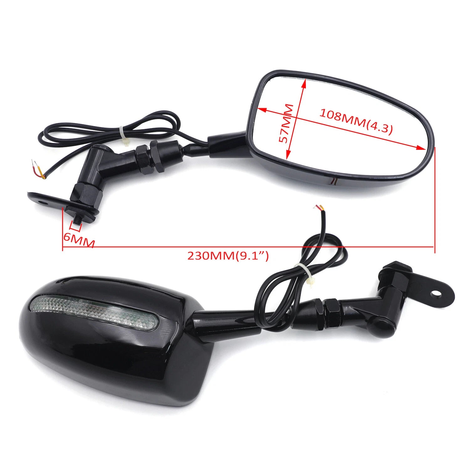 Set of 2 HTTMT Mini Back View Mirrors for Honda CBR600RR Kawasaki Ninja 636 (2003–2019)