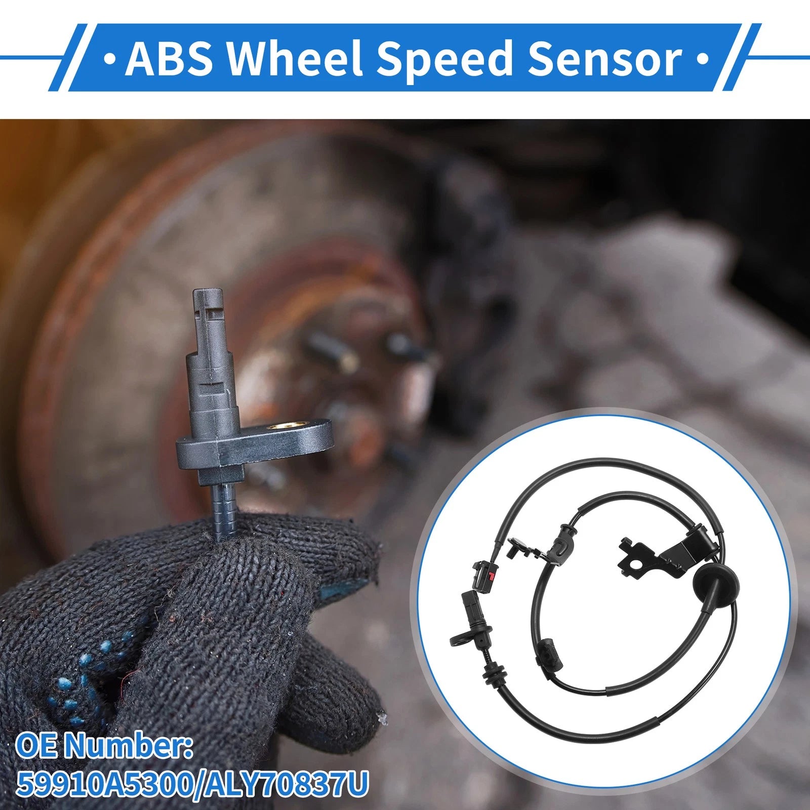 ABS Wheel Speed Sensor for Hyundai Elantra GT (2013–2017) No. 59910A5300, ALY70837U