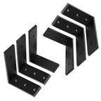 Set of 6 Heavy Duty Black Steel Countertop Support Brackets 6"x8"