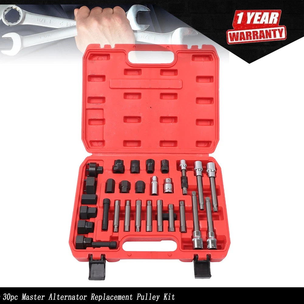 30-Piece Alternator Pulley Removal & Install Tool Kit for Auto Master