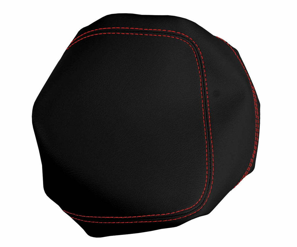 Leather Console Lid Armrest Cover for Ford F150 Lariat (1997–2003) Red Stitch