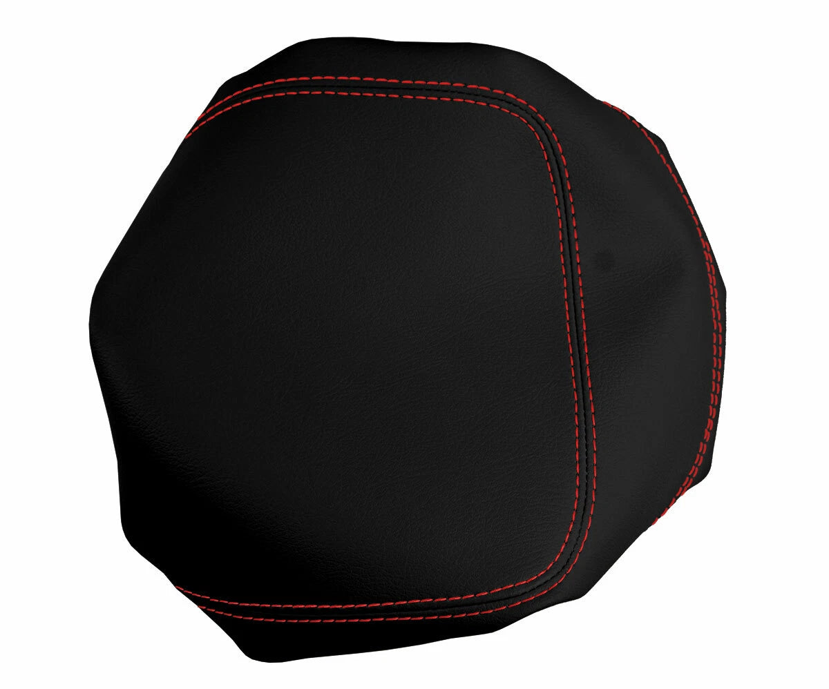 Leather Console Lid Armrest Cover for Ford F150 Lariat (1997–2003) Red Stitch