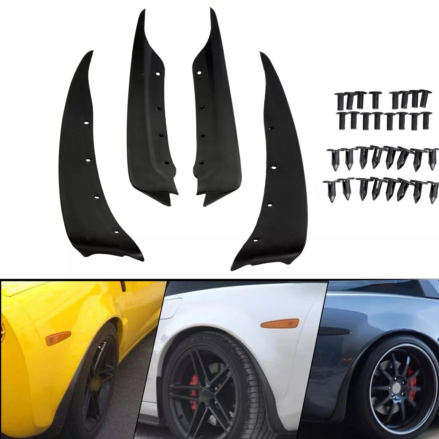 Splash Guards Mud Flaps for Chevrolet Corvette C6 (2005–2013) 19170234